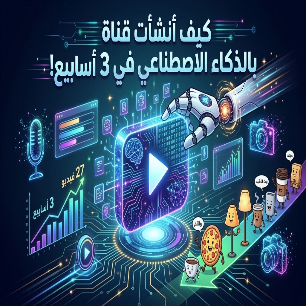 كيف أنشأت قناة يوتيوب كاملة بالذكاء الاصطناعي في 3 أسابيع