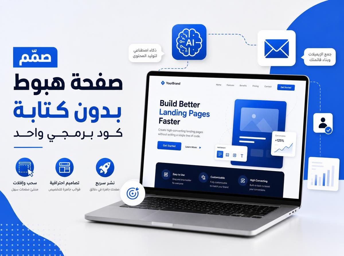 بناء صفحة هبوط بالذكاء الاصطناعي
